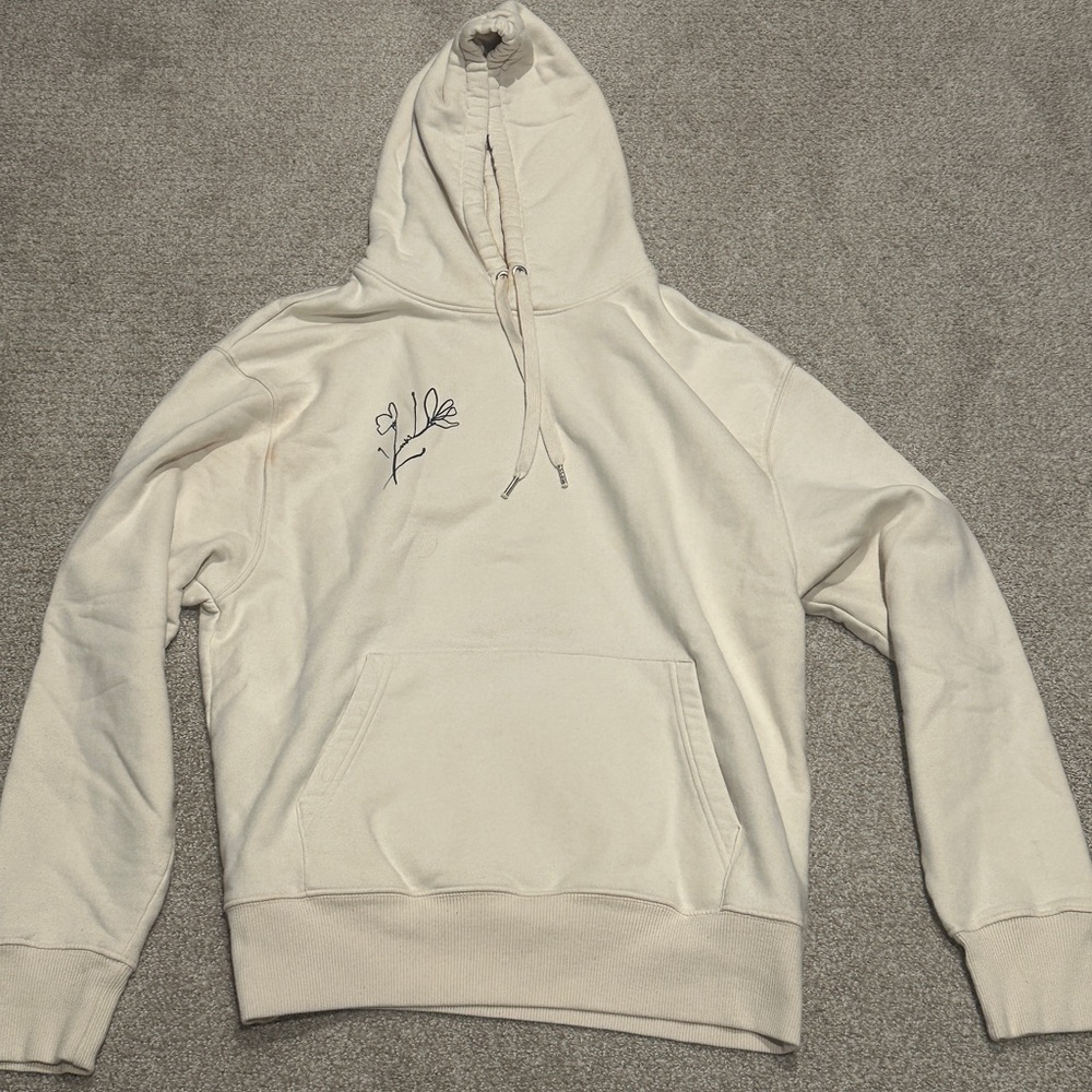 MKI Men's Floral Hoodie in Ecru